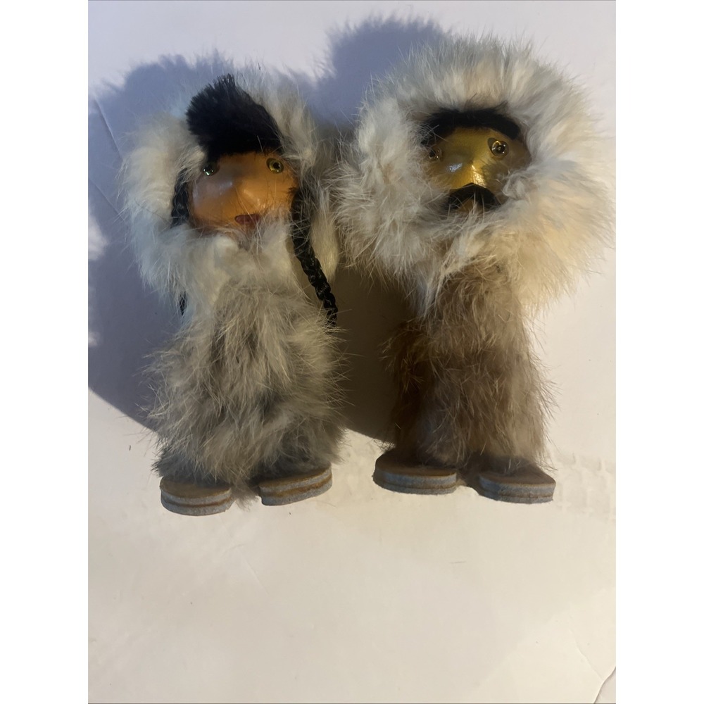Eskimo Souvenir Dolls from Copper Falls State Park Wisconsin vintage 6 inch - Picture 10 of 10
